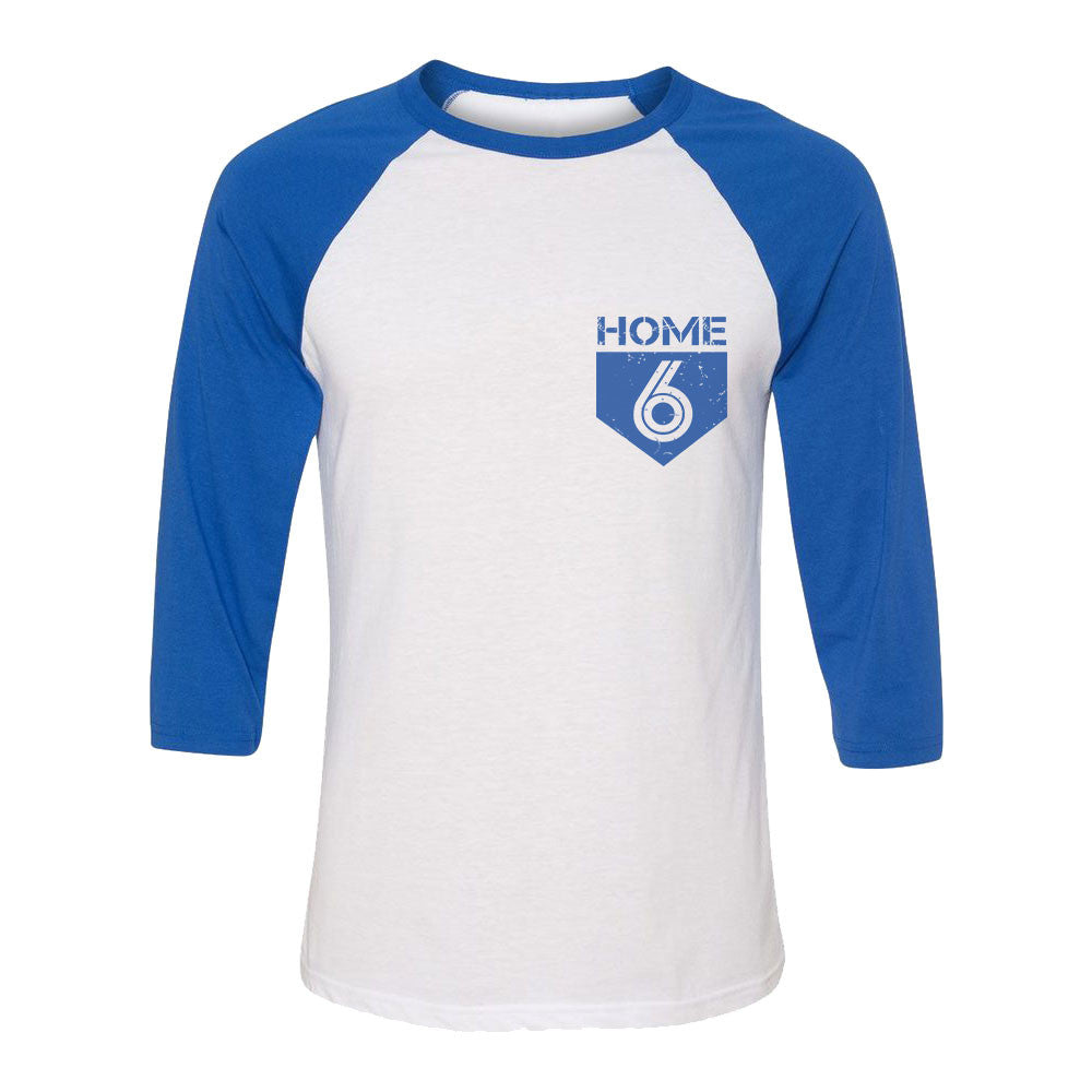 6 is Home Unisex 3/4 Sleeve Tee (White/Blue) - LOYAL to a TEE