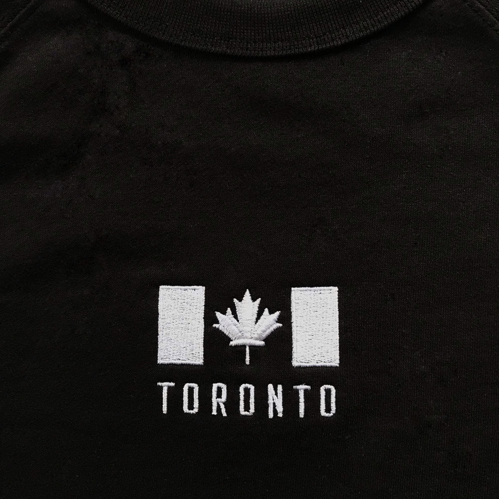 Toronto Flag Embroidered Unisex French Terry Crewneck (Black) - LOYAL to a TEE