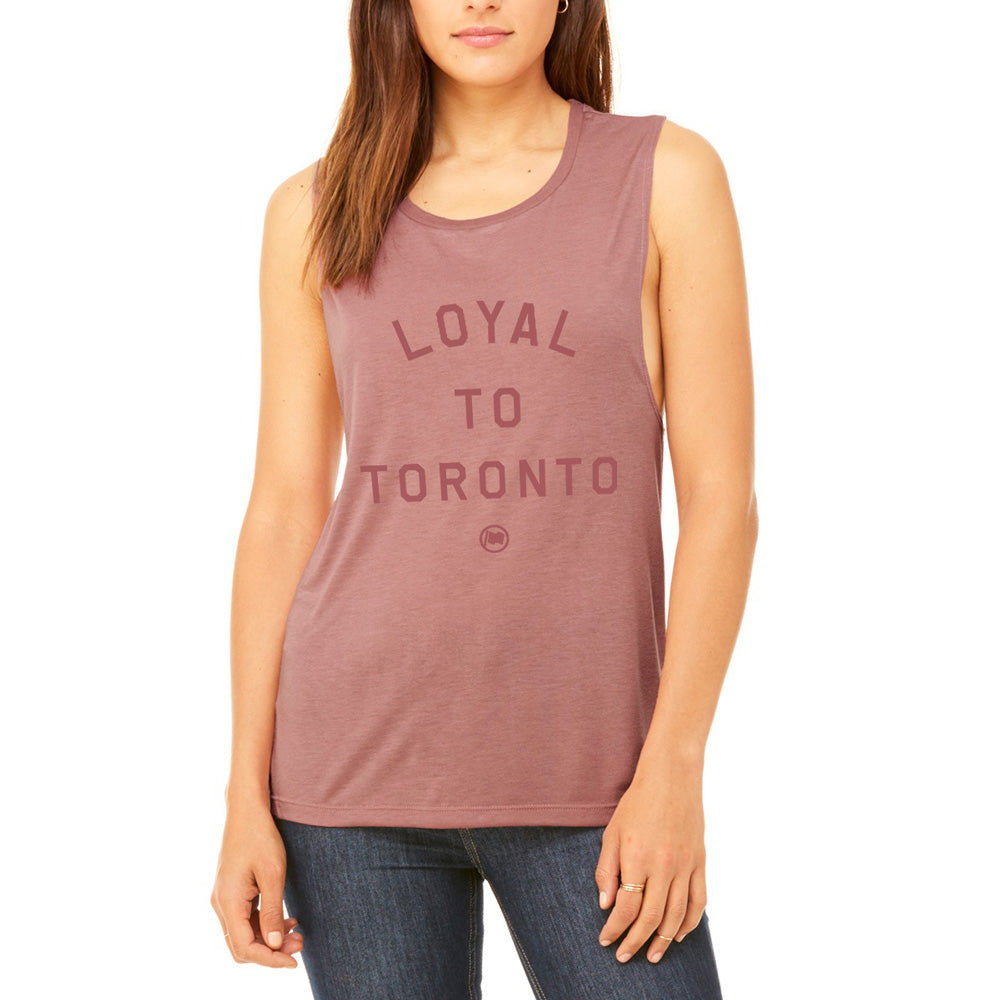 LOYAL to TORONTO Women's Flowy Muscle Tank (Mauve) - LOYAL to a TEE