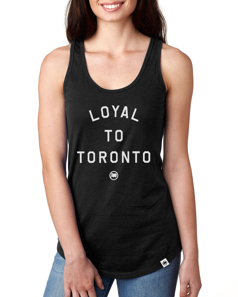 LOYAL to TORONTO Women's Racerback Tank (Black Triblend) - LOYAL to a TEE
