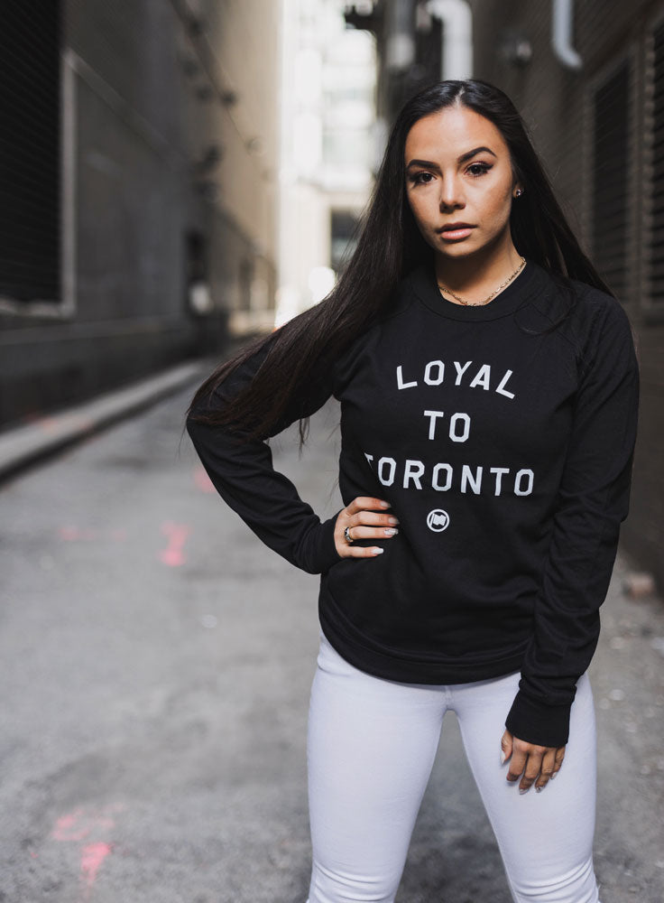 LOYAL to TORONTO Unisex French Terry Crewneck (Black) - LOYAL to a TEE