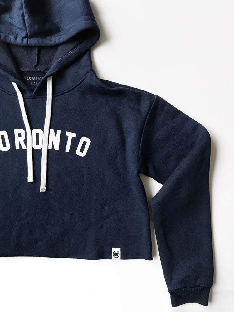 Toronto Puff Women's Cropped Hoodie (Navy) - LOYAL to a TEE