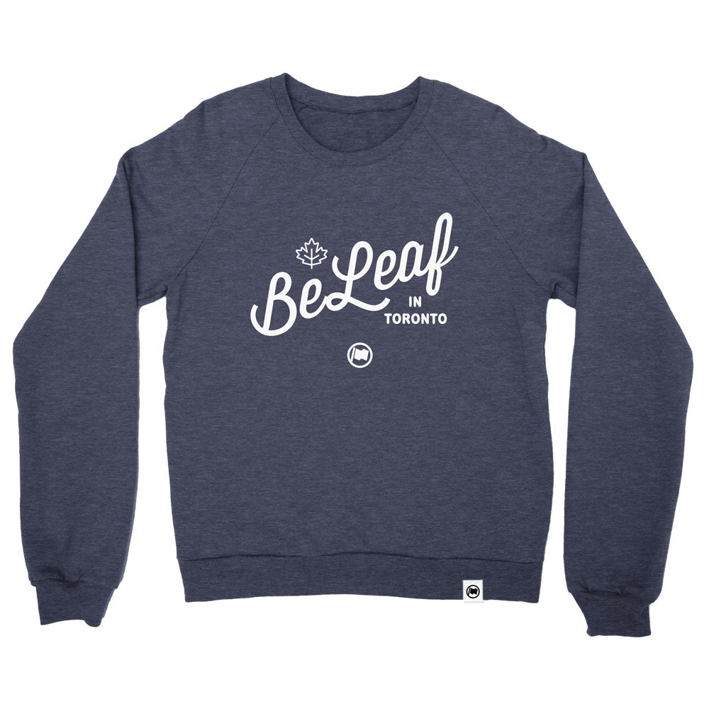 BeLeaf Unisex French Terry Crewneck (Heather Navy) - LOYAL to a TEE