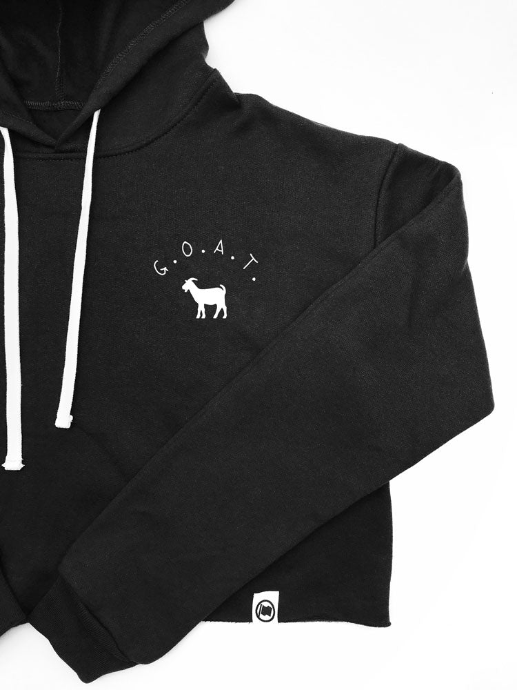 GOAT Women's Cropped Hoodie (Black) - LOYAL to a TEE