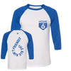 6 is Home Unisex 3/4 Sleeve Tee (White/Blue) - LOYAL to a TEE