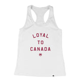 LOYAL to CANADA Women's Racerback Tank (White Triblend) - LOYAL to a TEE