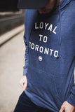 LOYAL to TORONTO Unisex French Terry Hoodie (Heather Navy) - LOYAL to a TEE