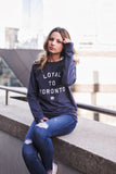 LOYAL to TORONTO Unisex French Terry Crewneck (Heather Navy) - LOYAL to a TEE