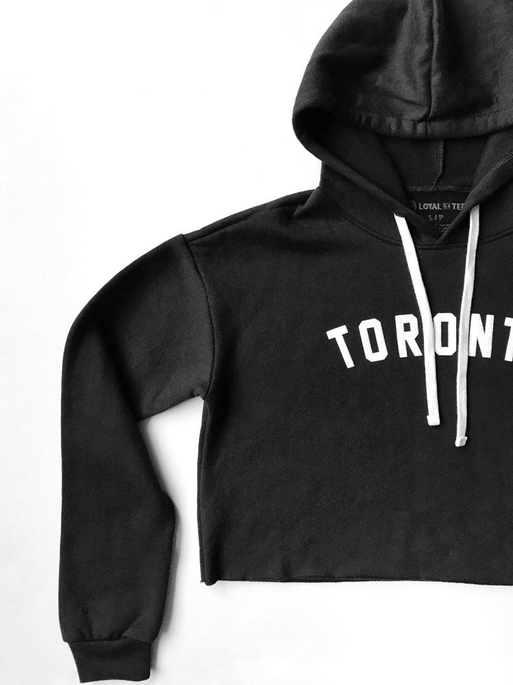 Toronto Puff Women's Cropped Hoodie (Black) - LOYAL to a TEE